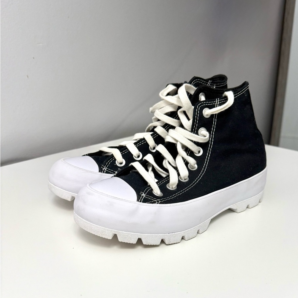 Converse Black Canvas High-Tops with White Accents